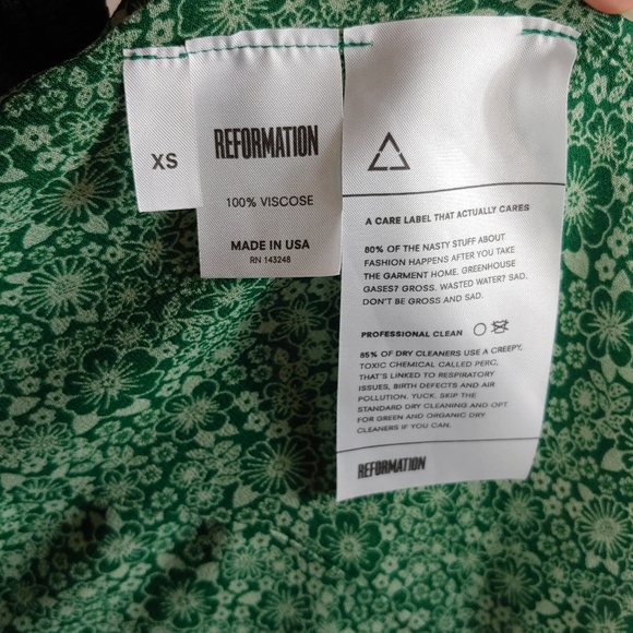 Like New Reformation Green Rosebud Mini Wrap Dress - Picture 13 of 13